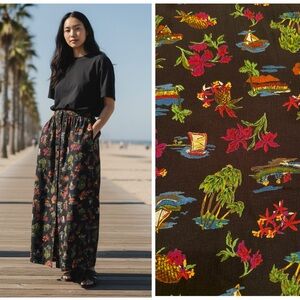 Carole Little Tropical Floral Maxi Skirt Women’s M